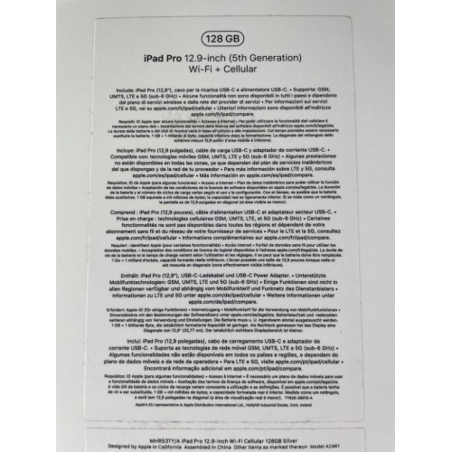 iPad Pro 12,9'' 5a Generazione 128GB 256GB 512GB 1TB A2461